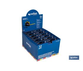 EXPOSITOR DE FLEXÓMETROS CON PROTECCIÓN DE GOMA 19 MM X 5 M 12 UDS.