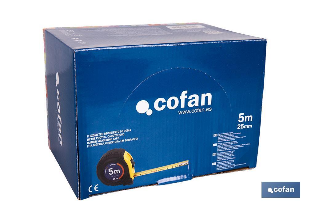 EXPOSITOR DE FLEXÓMETROS CON PROTECCIÓN DE GOMA 25 MM X 5 M 6 UDS.