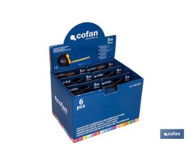 EXPOSITOR DE FLEXÓMETROS CON PROTECCIÓN DE GOMA 25 MM X 5 M 6 UDS.