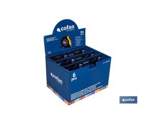 EXPOSITOR DE FLEXÓMETROS CON PROTECCIÓN DE GOMA 25 MM X 8 M 6 UDS.