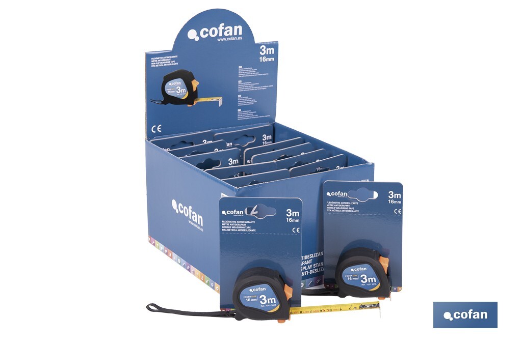 EXPOSITOR DE FLEXÓMETROS ANTIDESLIZANTES 16 MM X 3 M 12 UDS.