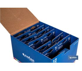 EXPOSITOR FLEXÓMETRO ESTÁNDAR 19 MM X 5 M 12 UDS.