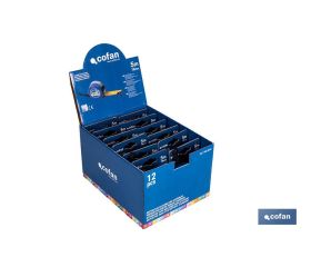 EXPOSITOR FLEXÓMETRO ESTÁNDAR 19 MM X 5 M 12 UDS.