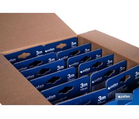 EXPOSITOR FLEXÓMETRO HOJA NEGRA DOBLE CARA 19 MM X 3 M 12 UDS.