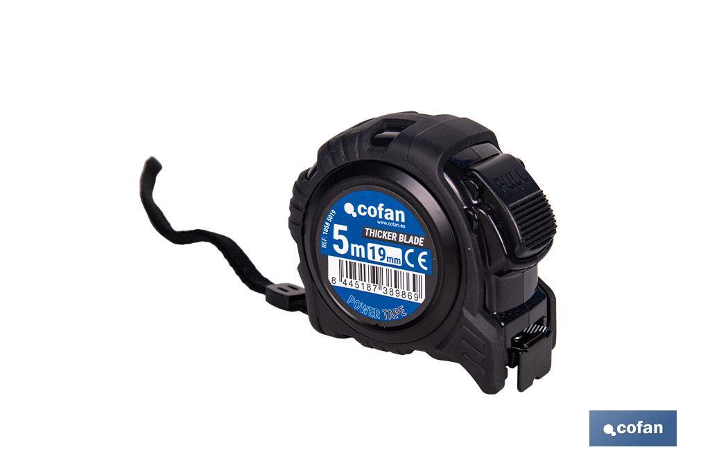 EXPOSITOR FLEXÓMETRO HOJA NEGRA DOBLE CARA 19 MM X 5 M 12 UDS.