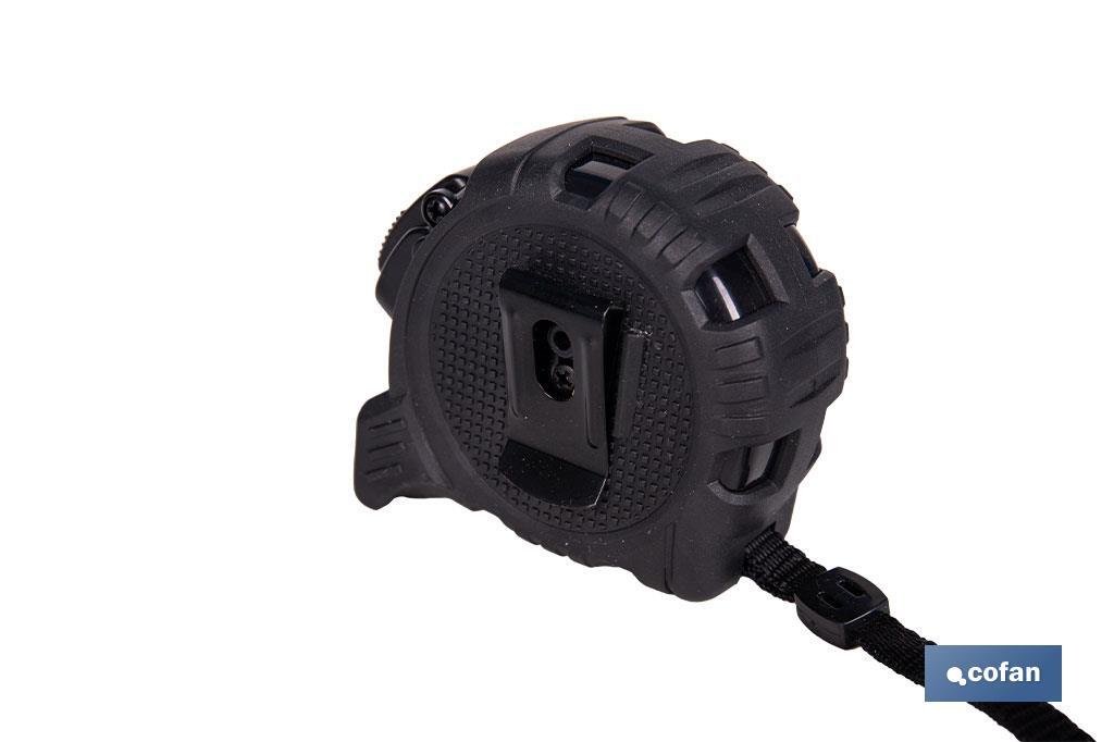 EXPOSITOR FLEXÓMETRO HOJA NEGRA DOBLE CARA 19 MM X 5 M 12 UDS.