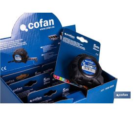 EXPOSITOR FLEXÓMETRO HOJA NEGRA DOBLE CARA 25 MM X 5 M 6 UDS.