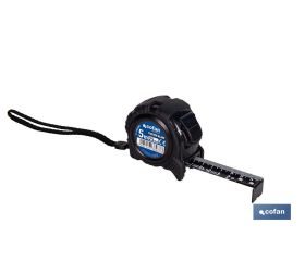 EXPOSITOR FLEXÓMETRO HOJA NEGRA DOBLE CARA 25 MM X 5 M 6 UDS.