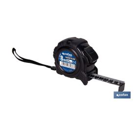 EXPOSITOR FLEXÓMETRO HOJA NEGRA DOBLE CARA 25 MM X 8 M 6 UDS.