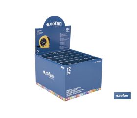 Expositores de flexómetros con bloqueo de hoja Cofan | Flexómetros incluidos | Disponible en diferentes medidas y capacidades