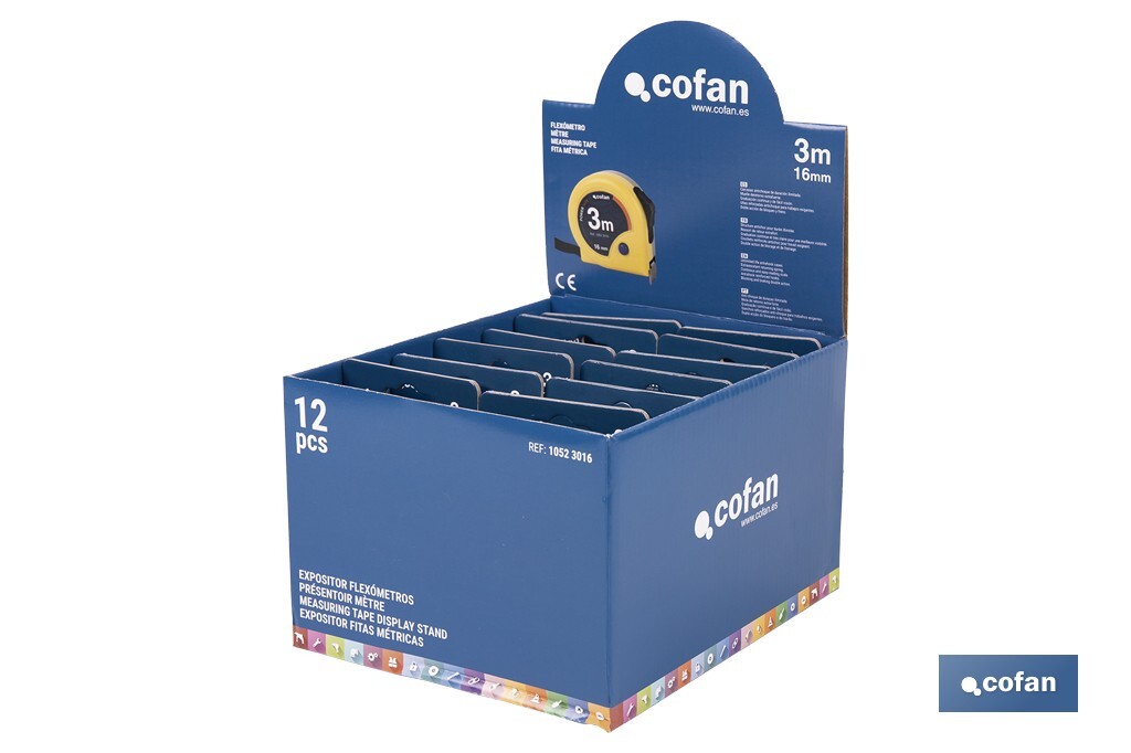 EXPOSITOR DE FLEXÓMETROS 16 MM X 3 M 12 UDS.