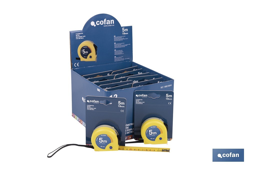 EXPOSITOR DE FLEXÓMETROS 19 MM X 5 M 12 UDS.