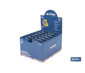 EXPOSITOR DE FLEXÓMETROS 25 MM X 5 M 12 UDS.