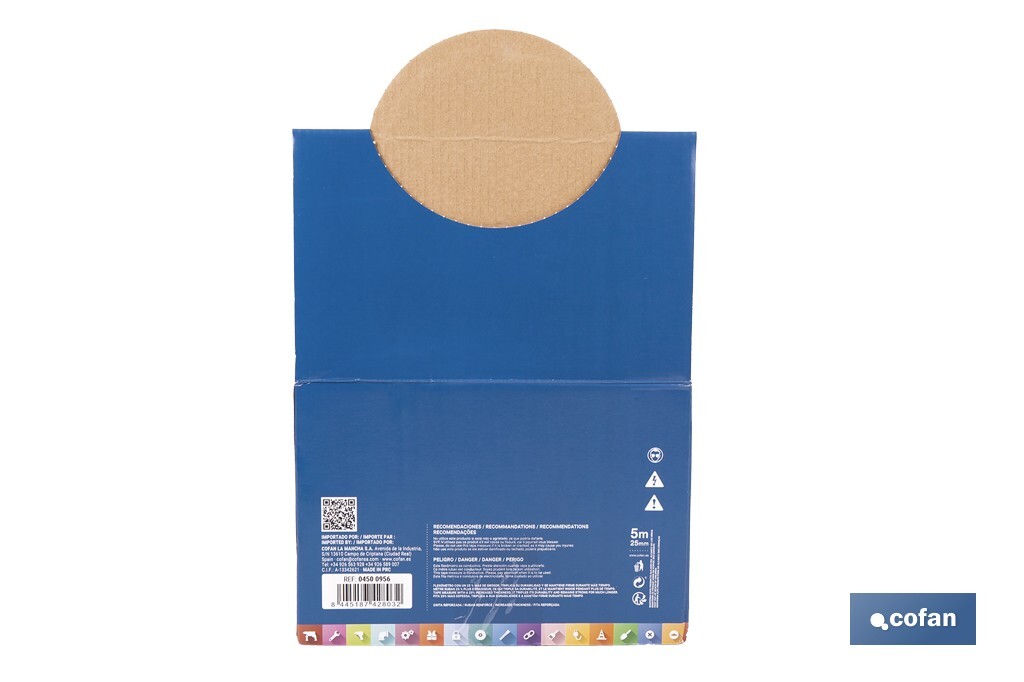 EXPOSITOR DE FLEXÓMETROS 25 MM X 5 M 12 UDS.