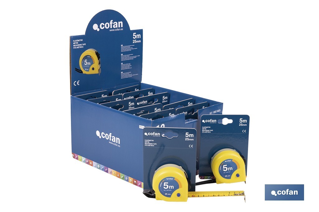 EXPOSITOR DE FLEXÓMETROS 25 MM X 5 M 12 UDS.