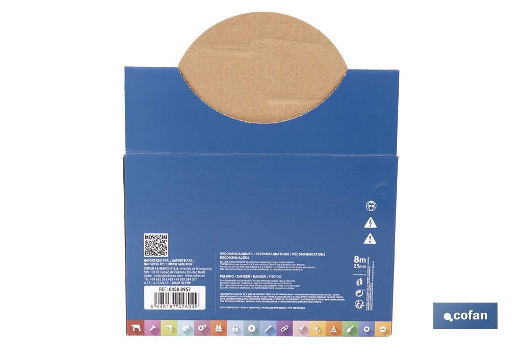 EXPOSITOR DE FLEXÓMETROS 25 MM X 8 M 6 UDS.