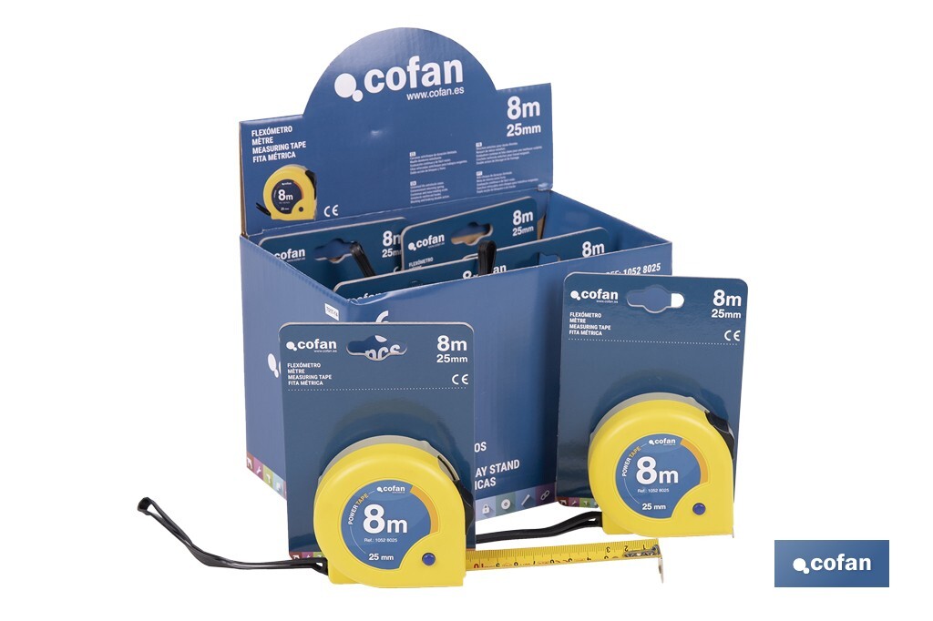 EXPOSITOR DE FLEXÓMETROS 25 MM X 8 M 6 UDS.