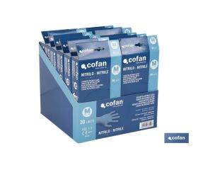 EXPOSITOR CAJA 30 UNDS. GUANTES NITRILO T-M
