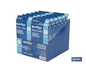 EXPOSITOR CAJA 30 UNDS. GUANTES NITRILO T-S