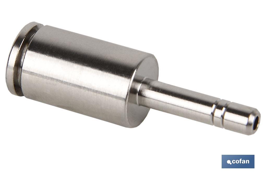 UNIÓN RECTA TUBO-ESPIGA LISA REDUCIDA LATÓN NIQ. M-4-6