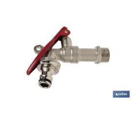 GRIFO CON MANETA PARA MANGUERA Y TOMA PARA CANDADO 1/2 X 3/4