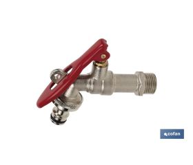 GRIFO CON MANETA PARA MANGUERA Y TOMA PARA CANDADO 1/2 X 3/4