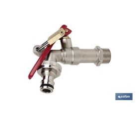 GRIFO CON MANETA PARA MANGUERA Y TOMA PARA CANDADO 1/2 X 3/4
