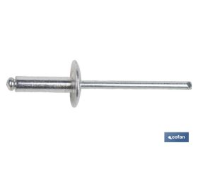 REMACHE ALUMINIO ALA ANCHA D-14  4,8 X 10 MM
