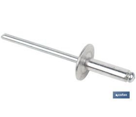 REMACHE ALUMINIO ALA ANCHA D-14  4,8 X 10 MM