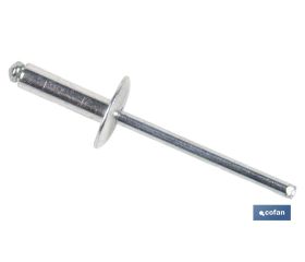 REMACHE ALUMINIO ALA ANCHA D-14  4,8 X 10 MM