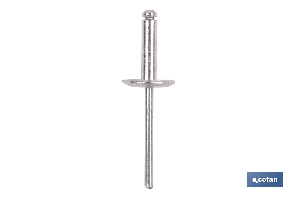 REMACHE ALUMINIO ALA ANCHA D-9,5  3,2 X 8 MM