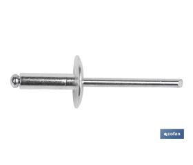 REMACHE ALUMINIO ALA ANCHA D-14  4,8 X 10 MM