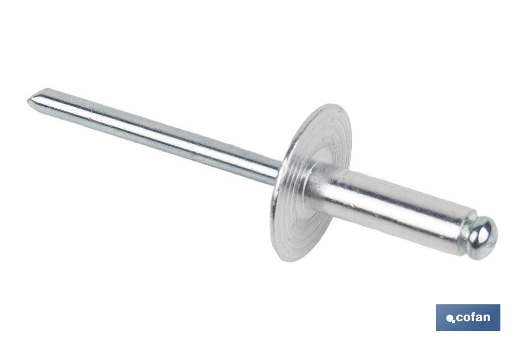 REMACHE ALUMINIO ALA ANCHA D-16  4,8 X 16 MM