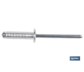 REMACHE ALUMINIO RANURADO 4,8 X 10 MM