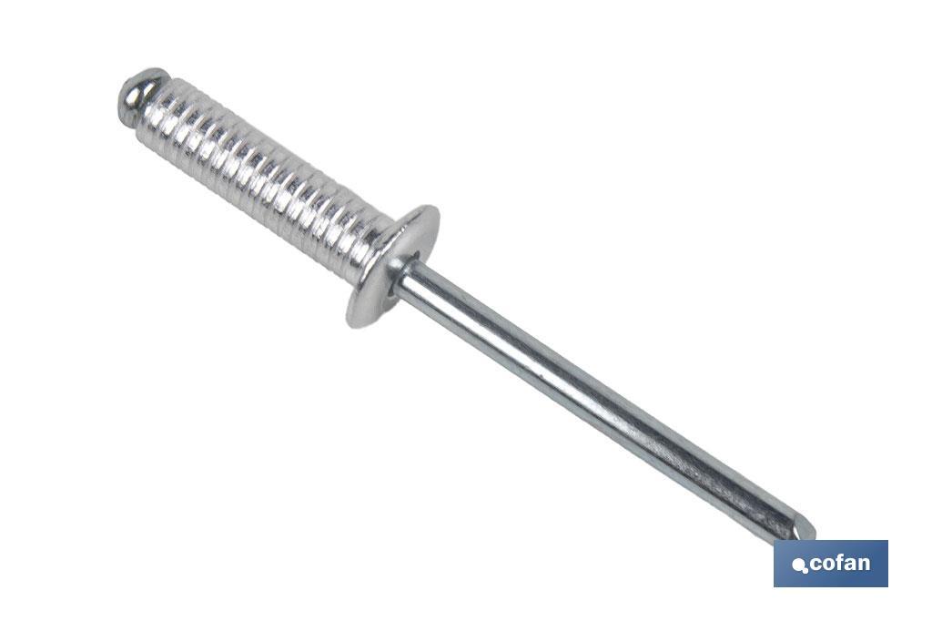 REMACHE ALUMINIO RANURADO 4 X 8 MM