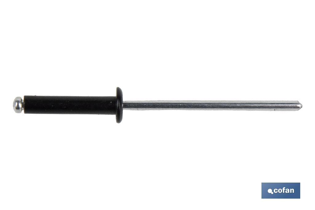 REMACHE ALUMINIO NORMAL NEGRO 3.2 X 8 MM