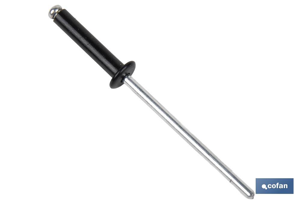REMACHE ALUMINIO NORMAL NEGRO 3.2 X 8 MM