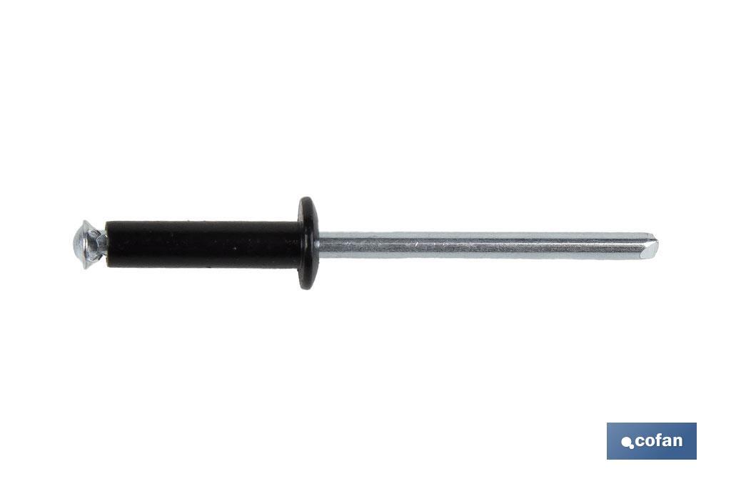 REMACHE DE FLOR NEGRO 4 X 16 MM