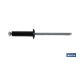 REMACHE DE FLOR NEGRO 4.8 X 16 MM