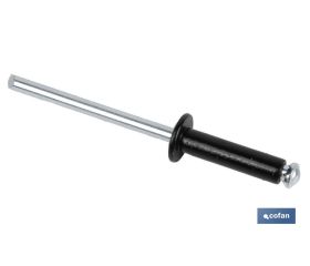 REMACHE DE FLOR NEGRO 4.8 X 16 MM