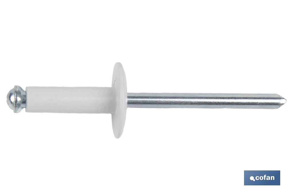 REMACHE FLOR ALA ANCHA BLANCO 4 X 16 MM