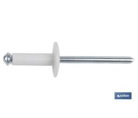 REMACHE FLOR CABEZA ANCHA BLANCO 4,8 X 16 MM