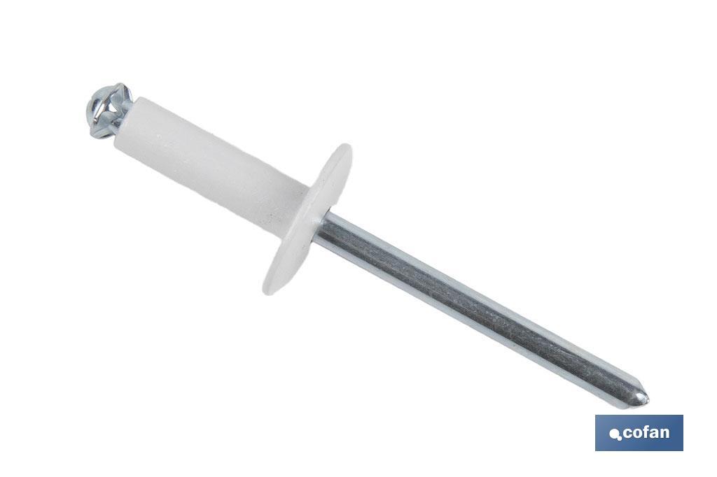 REMACHE FLOR ALA ANCHA BLANCO 4 X 16 MM