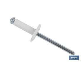 REMACHE FLOR CABEZA ANCHA BLANCO 4,8 X 16 MM