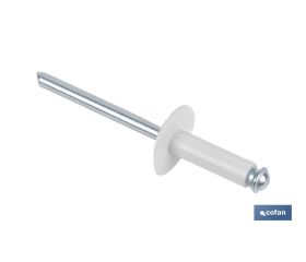 REMACHE FLOR CABEZA ANCHA BLANCO 4,8 X 16 MM