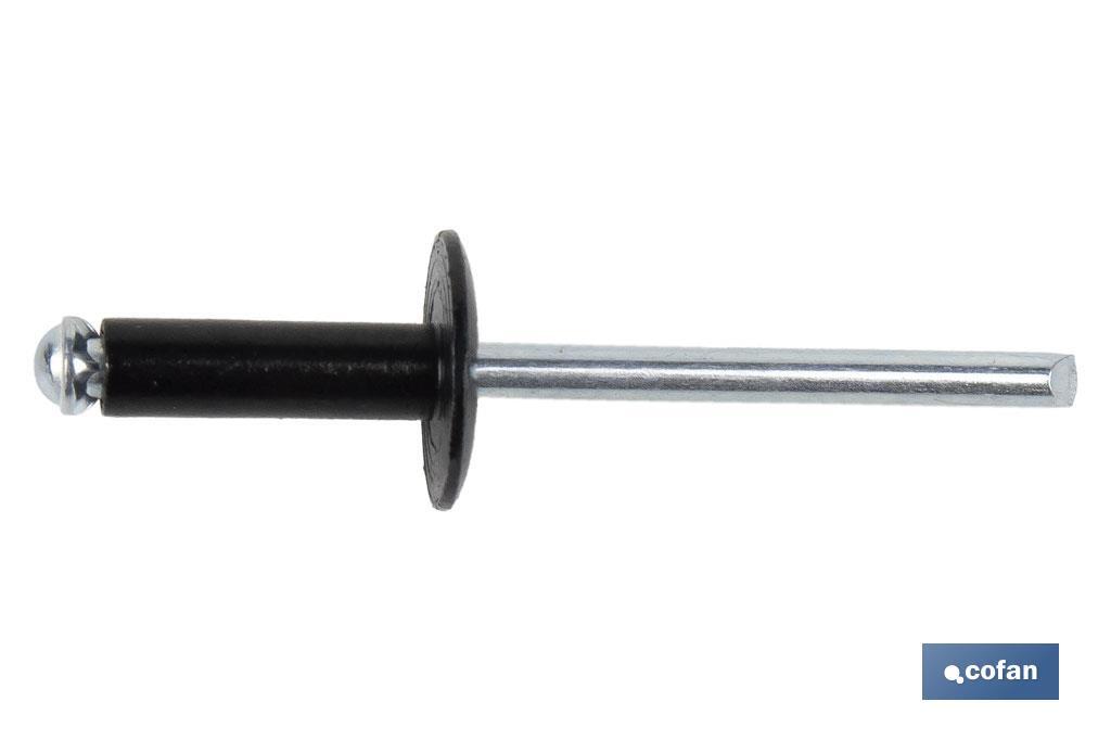 REMACHE FLOR ALA ANCHA NEGRO 4 X 16 MM