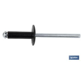 REMACHE FLOR CABEZA ANCHA NEGRO 4,8 X 16 MM