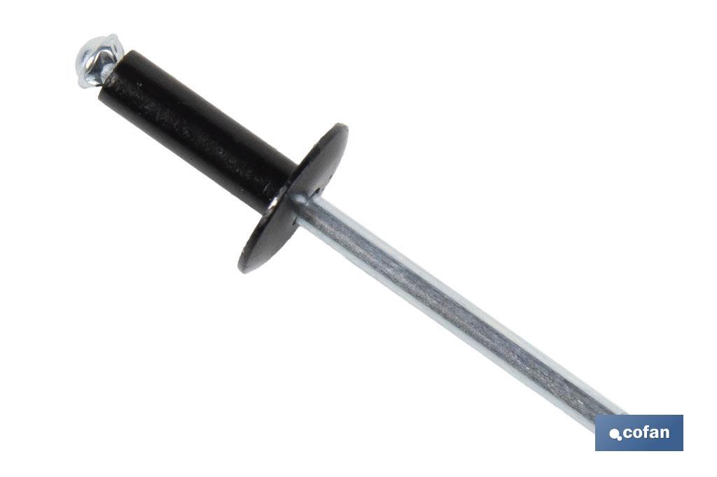 REMACHE FLOR ALA ANCHA NEGRO 4 X 16 MM