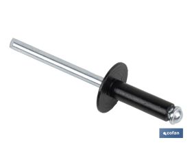 REMACHE FLOR CABEZA ANCHA NEGRO 4,8 X 16 MM