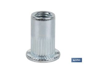 Tuercas Remachables Acero Cabeza Ancha Ranurada